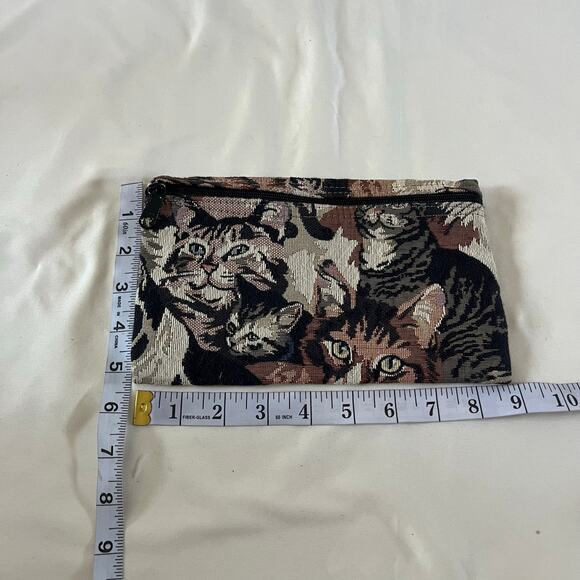Embroidered Cat Wallet Pouch Cat Lady Kitty Feline Cottagecore - Picture 3 of 3